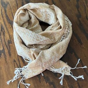 Elegant Gold and Cream Scarf